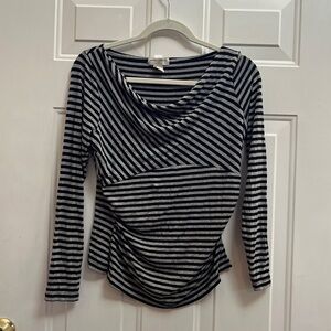 Banana Republic Striped Long-Sleeve Stretch T-Shirt, Size L